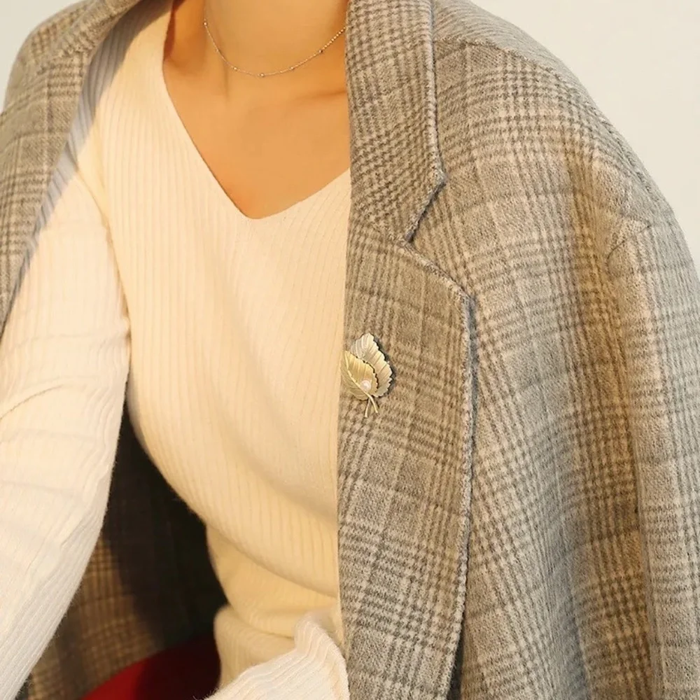 *TANSY* Gold x Silver Two-Tone Pearl Fashion Brooch